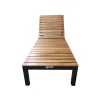 Clearance Tasmania Gartenliege, dunkelgrau, Alu/Eukalyptus, wasserabweisend, verstellbare Rückenlehne, FSC®-zertifiziertes Produkt Gartenliegen|Aluminium-Gartenmöbel