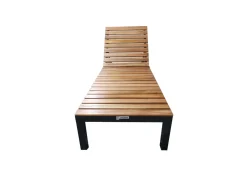 Clearance Tasmania Gartenliege, dunkelgrau, Alu/Eukalyptus, wasserabweisend, verstellbare Rückenlehne, FSC®-zertifiziertes Produkt Gartenliegen|Aluminium-Gartenmöbel