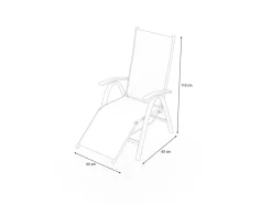 Online Tasmania Relaxsessel, silber/schwarz, Alu/Textilene, Eukalyptus-Armlehnen, höhenverstellbar, FSC®-zertifiziertes Produkt Aluminium-Gartenmöbel|Gartenstühle & Gartensessel