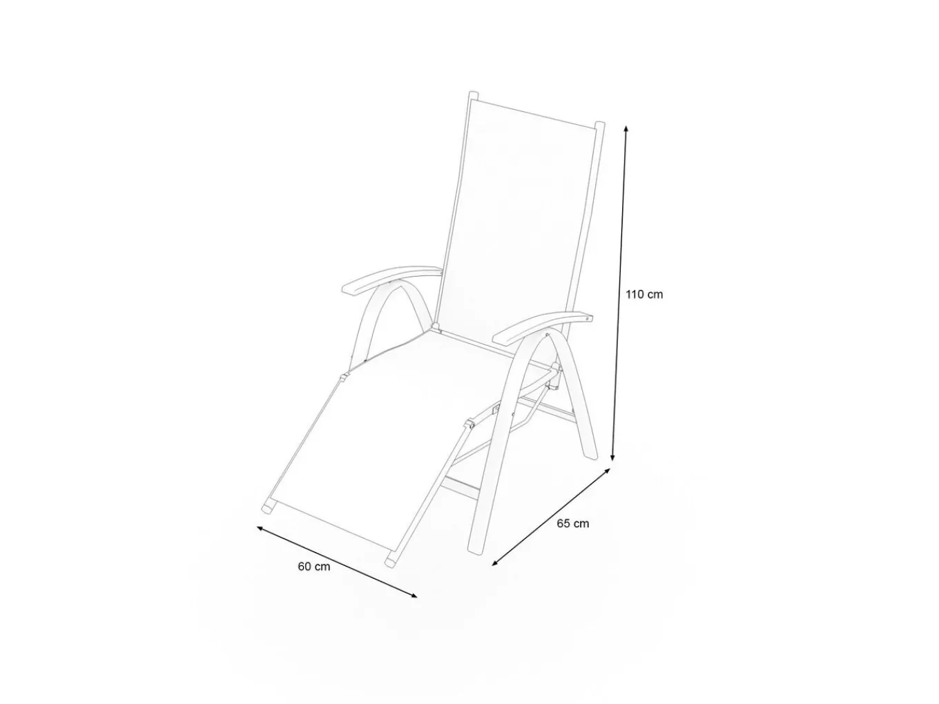 Online Tasmania Relaxsessel, silber/schwarz, Alu/Textilene, Eukalyptus-Armlehnen, höhenverstellbar, FSC®-zertifiziertes Produkt Aluminium-Gartenmöbel|Gartenstühle & Gartensessel