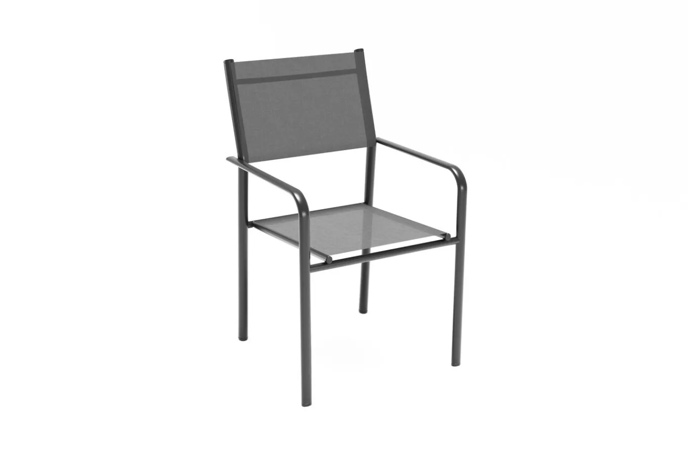 Online Tasmania Stapelstuhl, Dunkelgrau, Aluminium, stapelbar, pflegeleicht, hohe Belastbarkeit, witterungsbeständig Aluminium-Gartenmöbel|Gartenstühle & Gartensessel