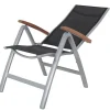 Online Victoria Klappstuhl, silber/schwarz, Alu/Textilene, 64 x 58 x 110 cm, zertifiziertes Material, FSC®-zertifiziertes Produkt Aluminium-Gartenmöbel|Gartenstühle & Gartensessel