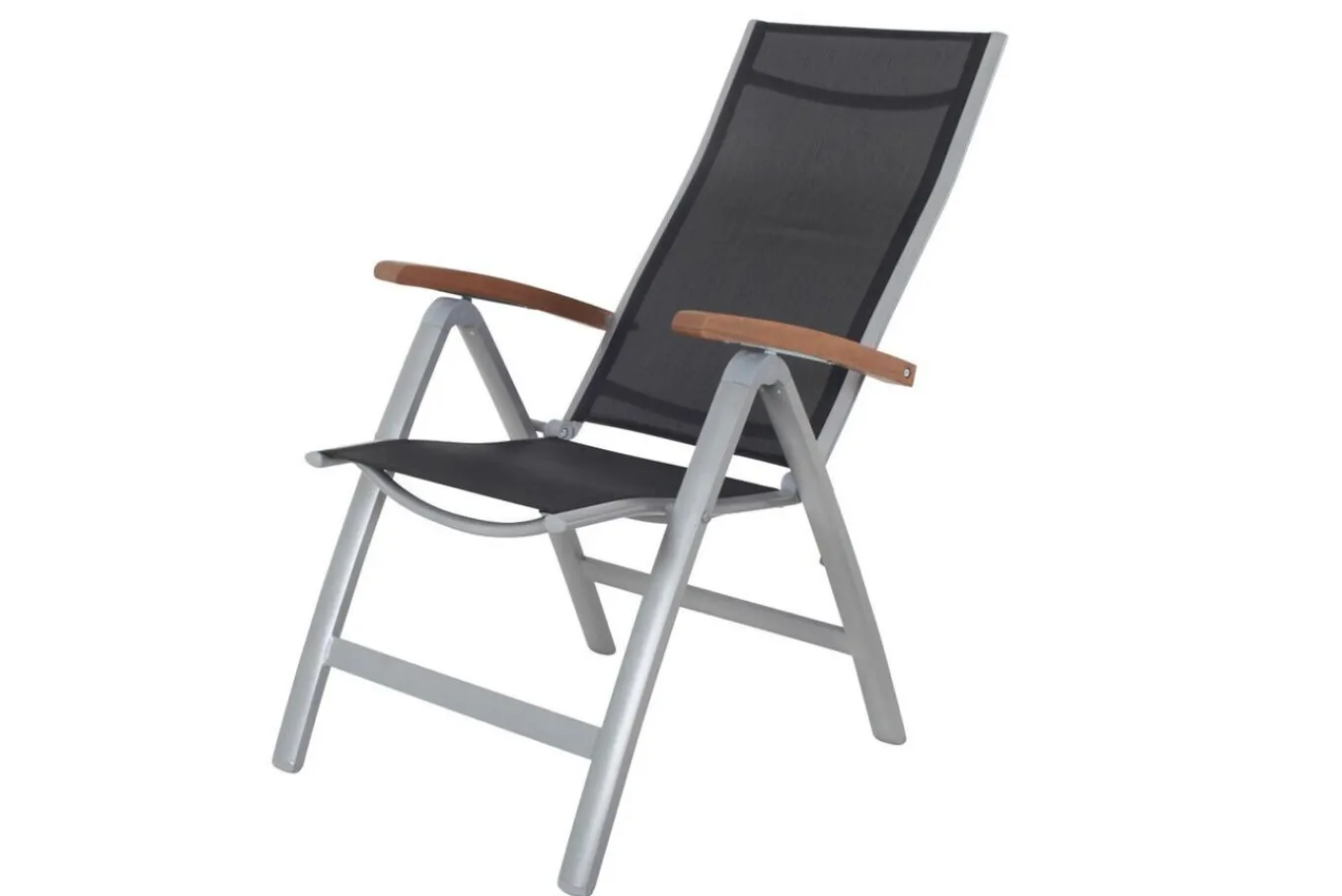 Online Victoria Klappstuhl, silber/schwarz, Alu/Textilene, 64 x 58 x 110 cm, zertifiziertes Material, FSC®-zertifiziertes Produkt Aluminium-Gartenmöbel|Gartenstühle & Gartensessel