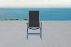 Online Victoria Klappstuhl, silber/schwarz, Alu/Textilene, 64 x 58 x 110 cm, zertifiziertes Material, FSC®-zertifiziertes Produkt Aluminium-Gartenmöbel|Gartenstühle & Gartensessel