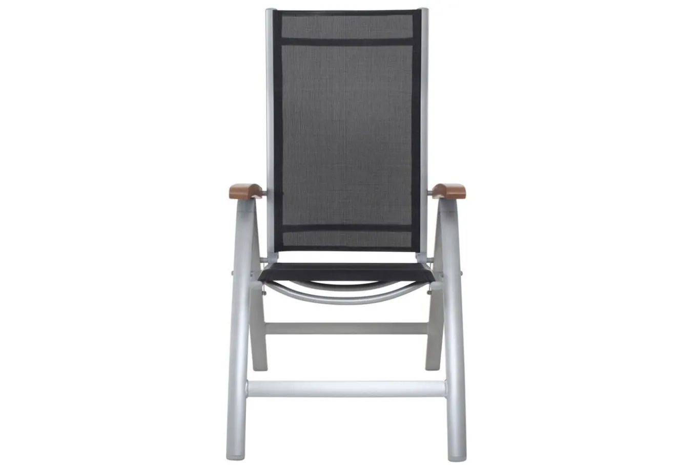 Online Victoria Klappstuhl, silber/schwarz, Alu/Textilene, 64 x 58 x 110 cm, zertifiziertes Material, FSC®-zertifiziertes Produkt Aluminium-Gartenmöbel|Gartenstühle & Gartensessel