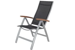 Online Victoria Klappstuhl, silber/schwarz, Alu/Textilene, 64 x 58 x 110 cm, zertifiziertes Material, FSC®-zertifiziertes Produkt Aluminium-Gartenmöbel|Gartenstühle & Gartensessel