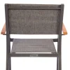 New Victoria Stapelsessel, anthrazit/grau, Alu/Textilene/Akazie, Hohe Belastbarkeit, zertifiziertes Material, FSC®-zertifiziertes Produkt Gartenstühle & Gartensessel