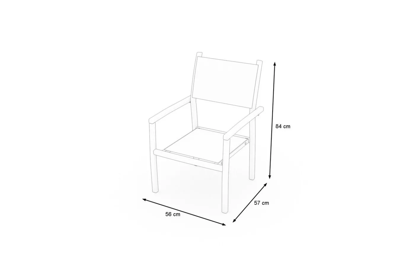 New Victoria Stapelsessel, anthrazit/grau, Alu/Textilene/Akazie, Hohe Belastbarkeit, zertifiziertes Material, FSC®-zertifiziertes Produkt Gartenstühle & Gartensessel